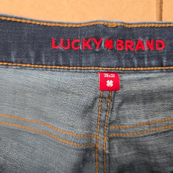 Lucky Brand 223 Straight Dark Blue Denim Jeans Mens Size 36X32 5 Pocket Pants 2 - Picture 7 of 11